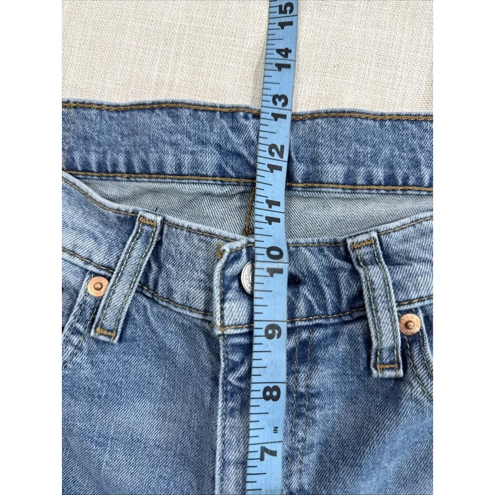 Levis 501‎ Jeans Mens 32x30 Blue Distressed Button Fly Straight Leg Ripped Denim